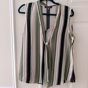 Nine West Striped V-Neck Tank